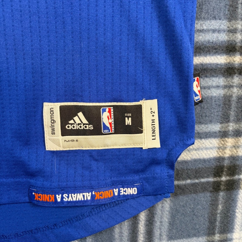 Adidas Kids NBA New York Knicks Porzingis 6 Swingman Jersey Blue Medium 10-12 - Picture 3 of 8